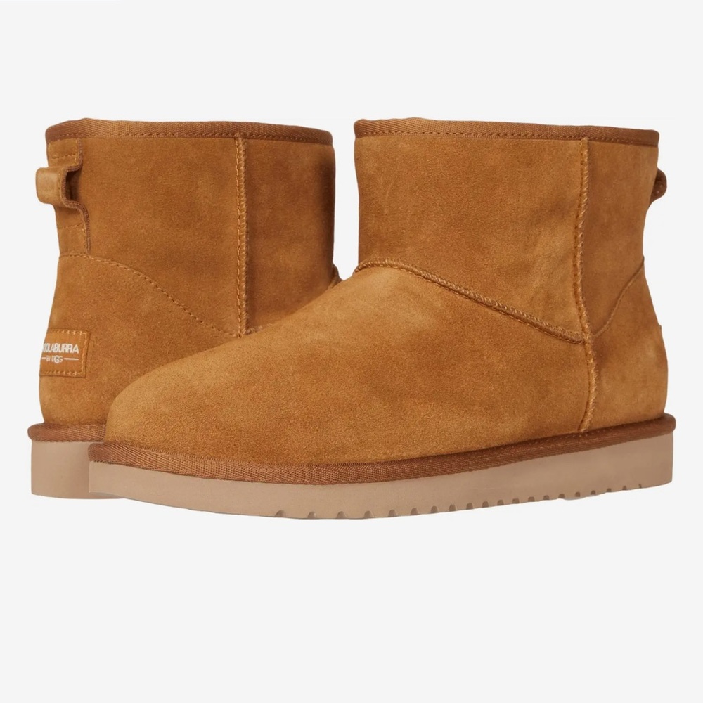 Koolaburra Tan Suede Ankle Booties with Slip-On Design